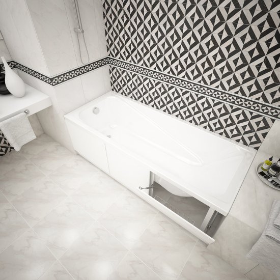 Экран для ванны фронтальный Метакам Primo ПВХ 150х54 см белый с откидными дверцами с корзинами