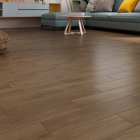 Плитка кварцвиниловая Natisston Glorious дуб коричневый замковая 1,95 кв.м 4 мм с фаской художественная