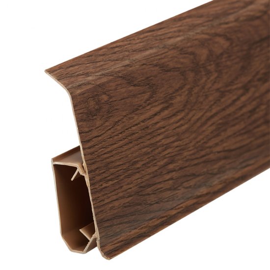 Плинтус ПВХ напольный Winart 72 мм дуб борнео 2200 мм Г-профиль со съемной панелью