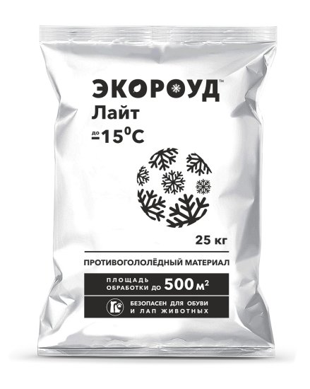Противогололедные реагенты Экороуд Лайт, 25 кг
