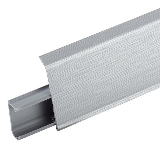 Плинтус ПВХ напольный Winart 72 мм меркурий 2200 мм Г-профиль со съемной панелью