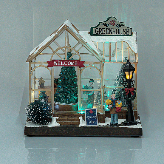 Новогодняя композиция светящаяся Продавец елок