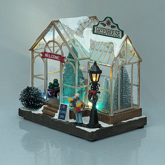 Новогодняя композиция светящаяся Продавец елок