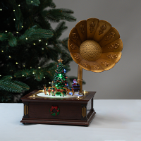 Новогодняя композиция светящаяся Граммофон