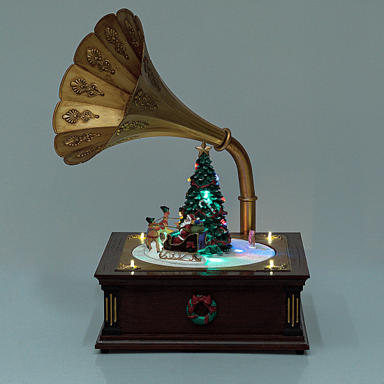 Новогодняя композиция светящаяся Граммофон