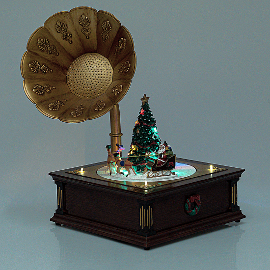 Новогодняя композиция светящаяся Граммофон