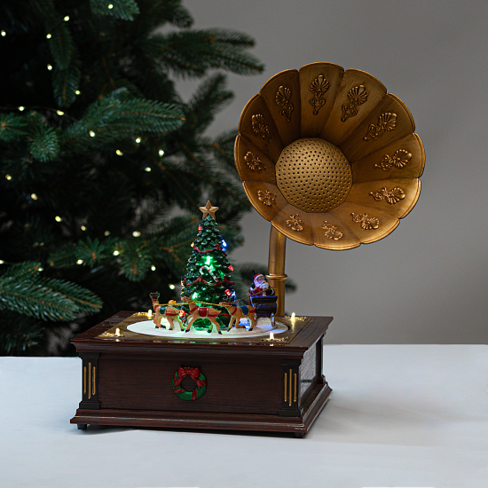 Новогодняя композиция светящаяся Граммофон