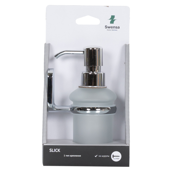 Дозатор для жидкого мыла Swensa Slick SWR-5600-04, подвесной, цвет прозрачный/хром