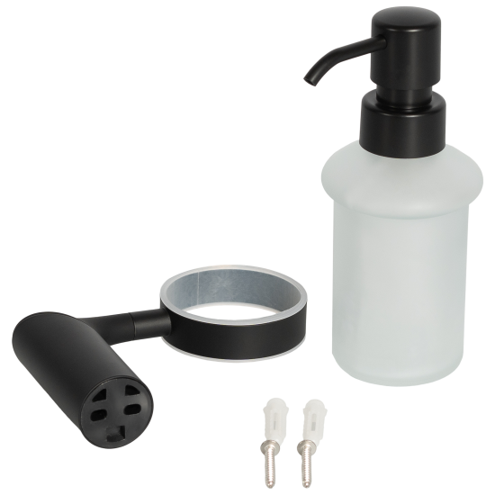 Дозатор для жидкого мыла Swensa Lock SWR-6600-04-BLK, подвесной, цвет прозрачный/черный