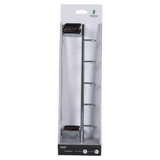 Вешалка Swensa Slick SWR-5600-11, металл, 5 крючков, цвет хром