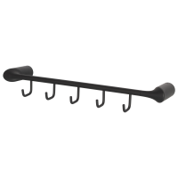 Вешалка Swensa Lock SWR-6600-11-BLK, нержавеющая сталь, 5 крючков, цвет черный