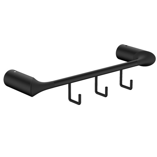 Вешалка Swensa Lock SWR-6600-10-BLK, нержавеющая сталь, 3 крючка, цвет черный