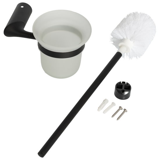 Ёршик для унитаза Swensa Lock SWR-6600-08-BLK, подвесной, цвет прозрачный/черный