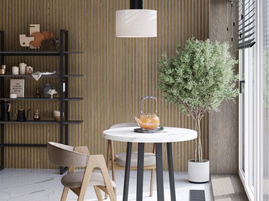 Рейка МДФ Дуб Тангент натуральный 280x4x1.6 см