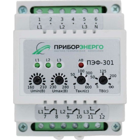 Электронный переключатель фаз НТК Приборэнерго ПЭФ-301