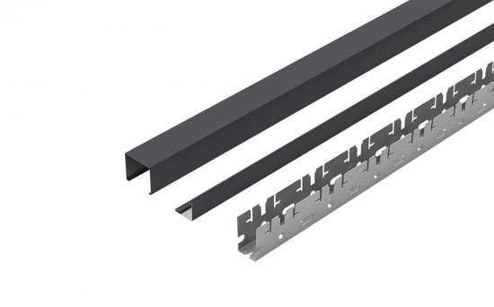 Комплект кубообразного реечного подвесного потолка для входных групп, санузлов и лоджий 2x2м AR C 30/27 графит