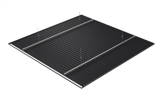 Комплект кубообразного реечного подвесного потолка для входных групп, санузлов и лоджий 2x2м AR C 30/27 графит