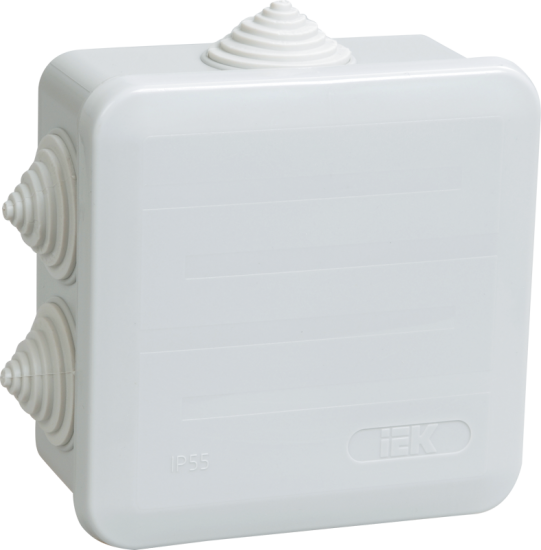 Распределительная коробка открытая IEK 100x100x50 мм 3 ввода IP55 цвет серый