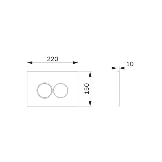 Клавиша смыва для инсталляций AM.PM ProC L черная (I070138)