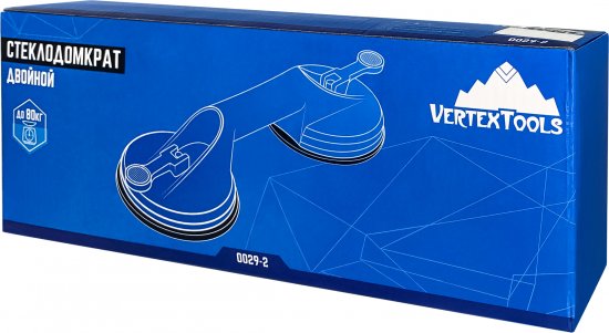 Присоска вакуумная для плитки и стекла двойная Vertextools 0029-2 до 80 кг