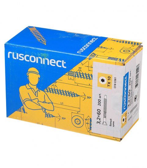 Саморезы для массивной доски 60x3,2 мм оцинкованные (200 шт.)