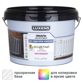 Эмаль для радиатора Luxens полуглянцевая цвет прозрачный база C 2.7 кг