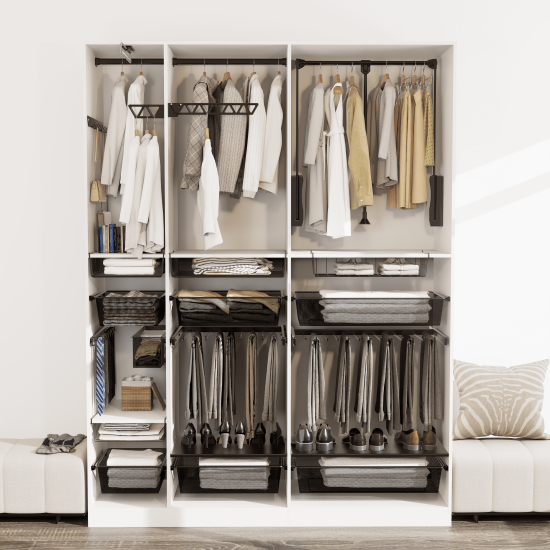 Полка для шкафа Лион 56.4x51.8 см металл цвет черный