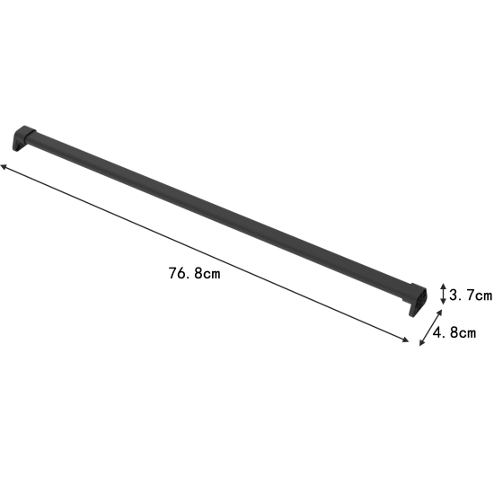 Штанга для шкафа Лион 76.8 см металл цвет черный