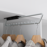 Штанга для одежды выдвижная 35.3x5x6.15 см металл цвет черный