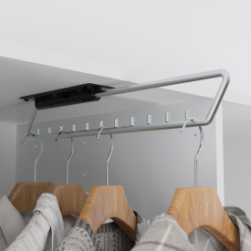 Штанга для одежды выдвижная 35.3x5x6.15 см металл цвет черный