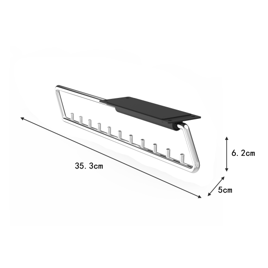 Штанга для одежды выдвижная 35.3x5x6.15 см металл цвет черный