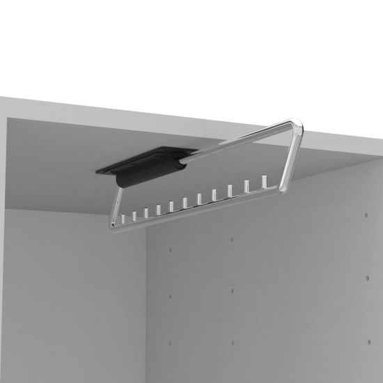 Штанга для одежды выдвижная 35.3x5x6.15 см металл цвет черный