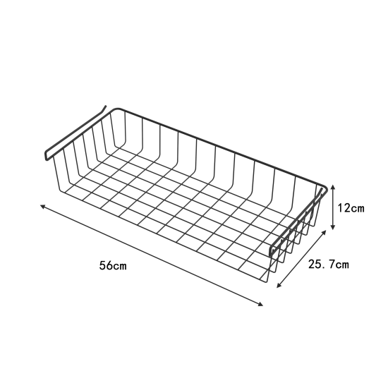 Корзина для шкафа 56x12x25.7 см цвет черный