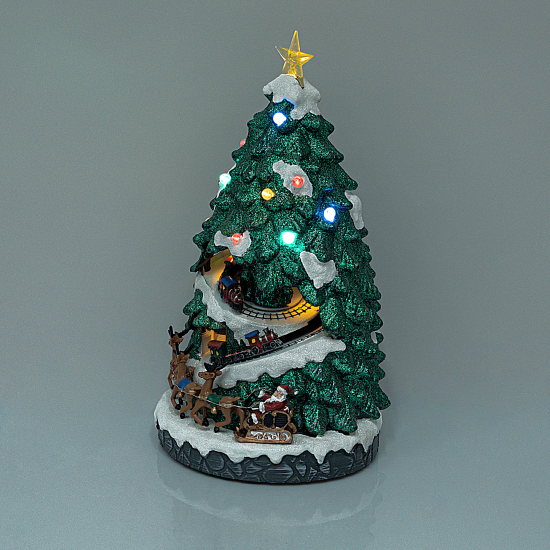 Новогодняя композиция светящаяся Елка с поездом