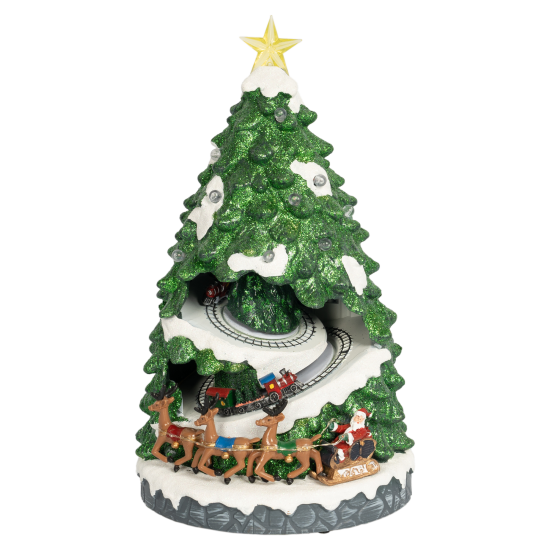 Новогодняя композиция светящаяся Елка с поездом