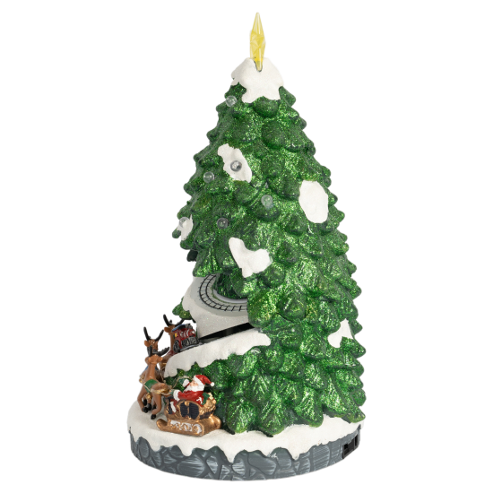 Новогодняя композиция светящаяся Елка с поездом