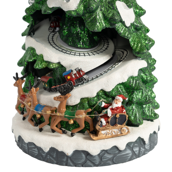 Новогодняя композиция светящаяся Елка с поездом
