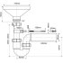Сифон для раковины и мойки McAlpine 1 1/2х40 мм с выпуском d170 мм с соединением 40/50 мм с разрывом струи (HC7-FUN)