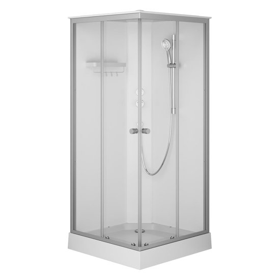 Душевая кабина AM.PM X-Joy Square 90x90, профиль матовый хром, стекло прозрачное