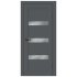 Дверь межкомнатная остекленная Толедо 2 70x200 см HardFlex цвет серый графит с замком и петлями