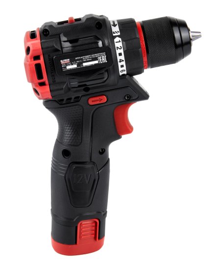 Дрель-шуруповерт аккумуляторная бесщеточная Elitech HD CD12L2, 12 В Li-ion 2x2 Ач