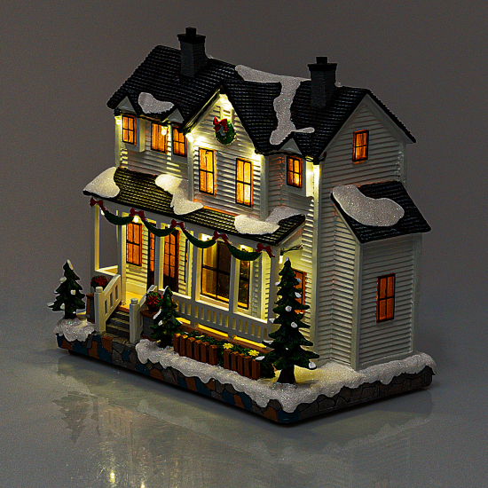 Новогодняя композиция светящаяся Рождественский дом