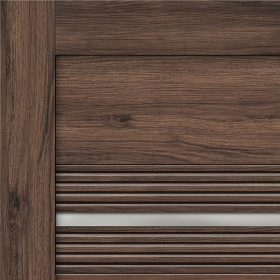 Дверь межкомнатная остекленная Онда Г 70x200 см ПВХ цвет орех/пекан с замком и петлями