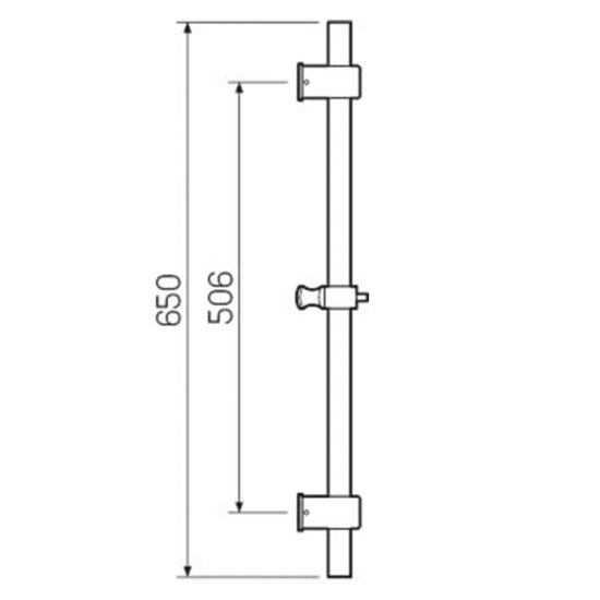 Штанга для душа РМС 650 мм без мыльницы сталь (SUS124-RACK-1)