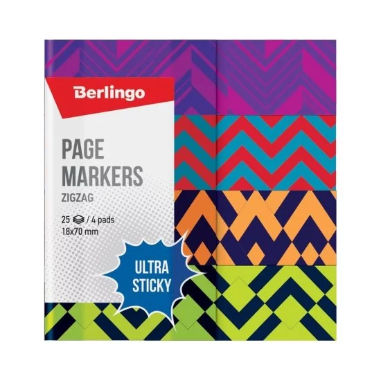 Флажки-закладки Berlingo ultra sticky zigzag