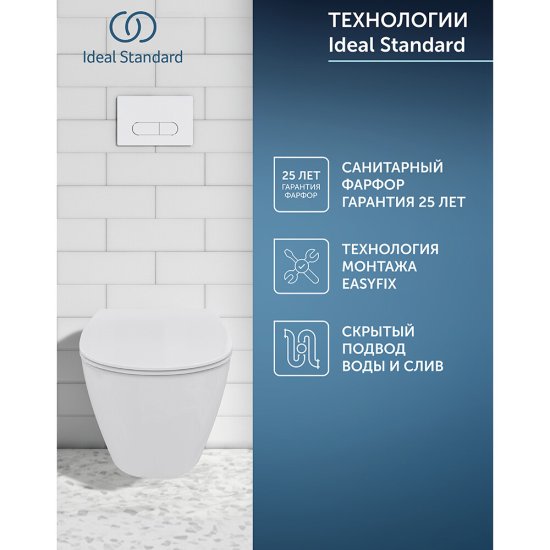 Комплект инсталляции Ideal Standard с унитазом Prosys Connect и сиденьем дюропласт микролифт (PK2180001)