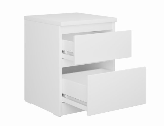 Тумба прикроватная 2 ящика Шведский стандарт Праксис 37.3x49.2x39.6 см ЛДСП цвет белый