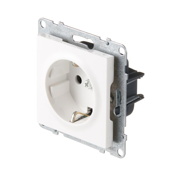 Розетка Legrand Suno встраиваемая белая со шторками (721120)