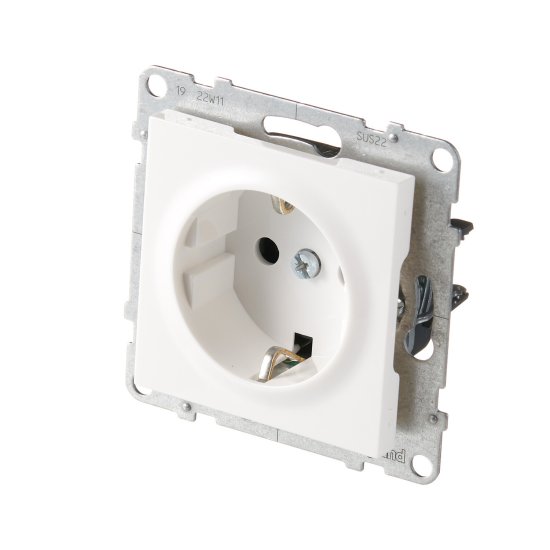 Розетка Legrand Suno встраиваемая белая со шторками (721124)