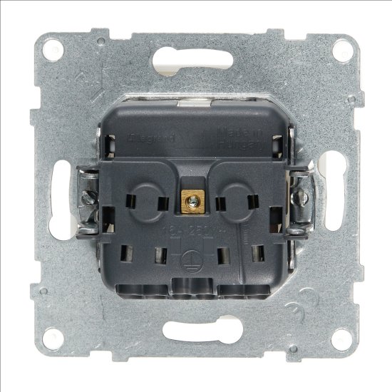 Розетка Legrand Suno встраиваемая белая со шторками с крышкой (721123)